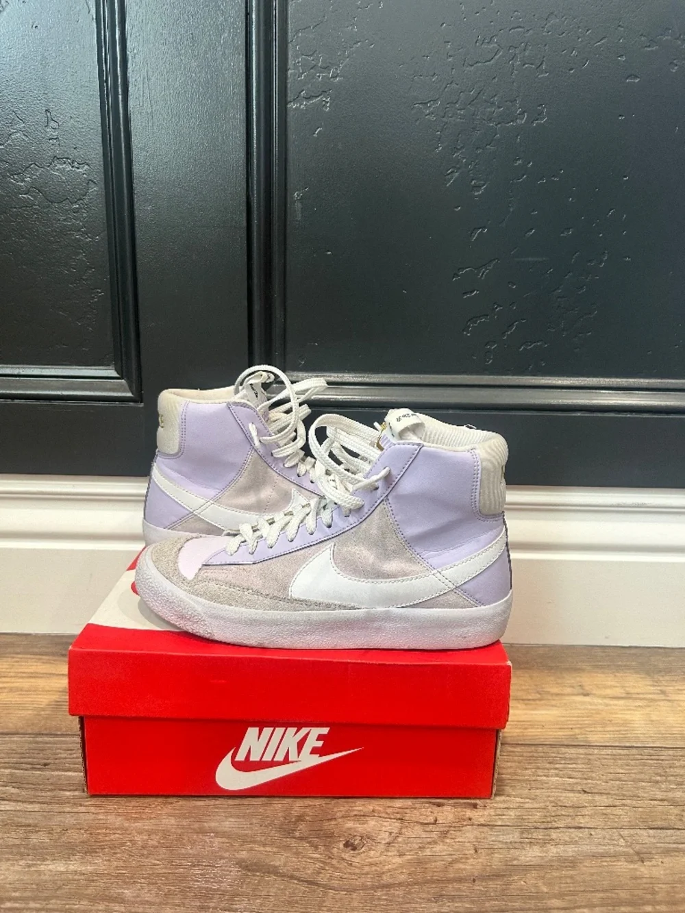 Kids purple Nike blazers